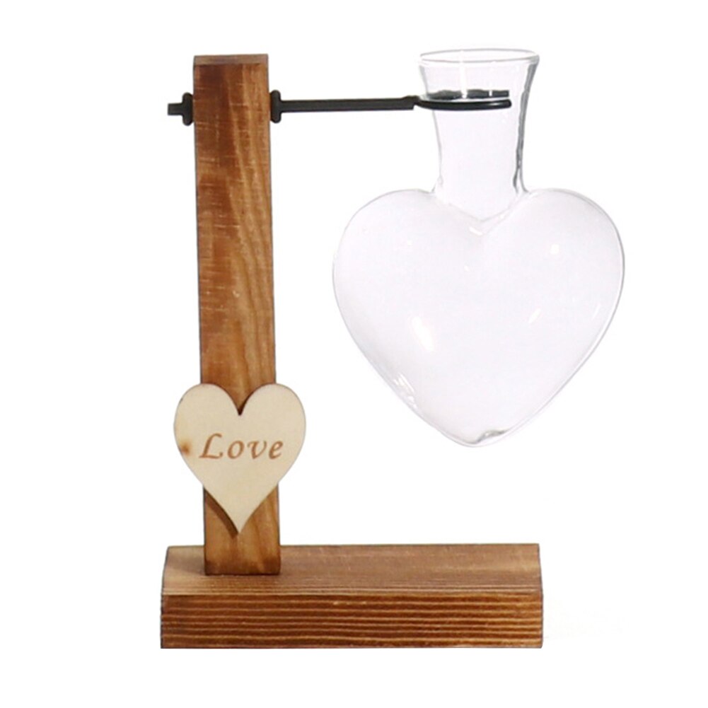 Vase coeur bois
