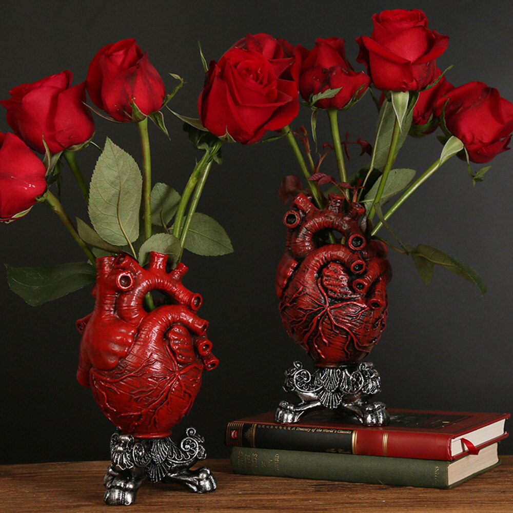 vase rouge coeur